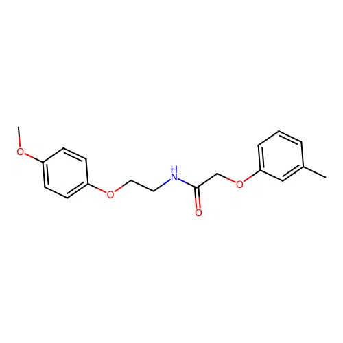 N-[2-(4-methoxyphenoxy)ethyl]-2-(3-methylphenoxy)acetamide structure