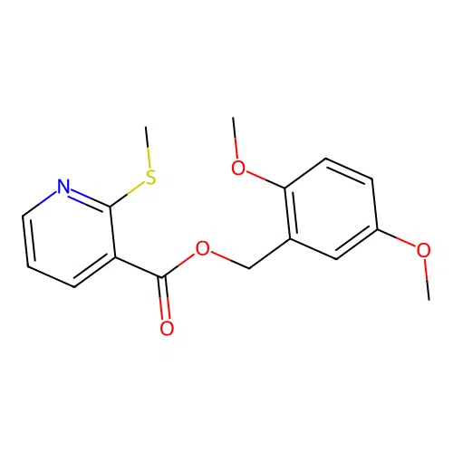 (2,5-Dimethoxyphenyl)methyl 2-(methylsulfanyl)pyridine-3-carboxylate structure