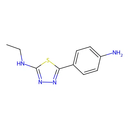 5-(4-aminophenyl)-N-ethyl-1,3,4-thiadiazol-2-amine structure