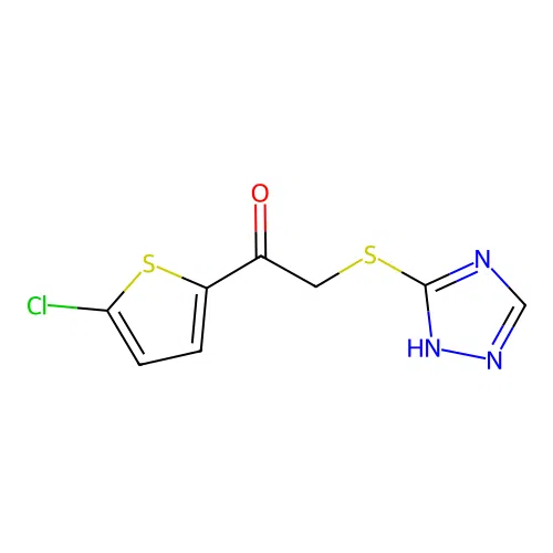 1-(5-chlorothiophen-2-yl)-2-(4H-1,2,4-triazol-3-ylsulfanyl)ethanone structure