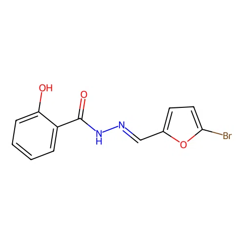 N'-[(E)-(5-bromofuran-2-yl)methylidene]-2-hydroxybenzohydrazide structure
