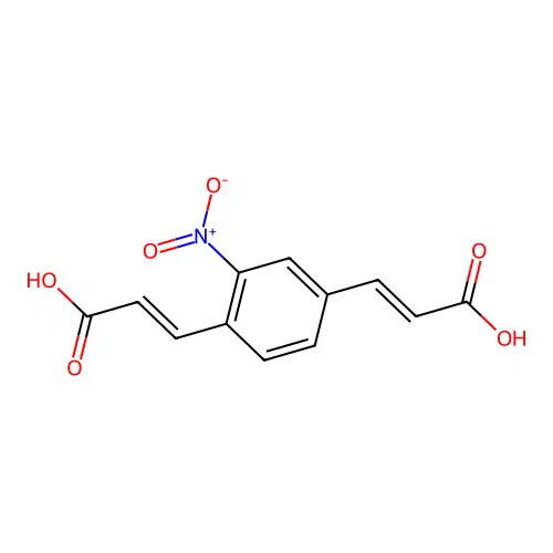 3-[4-(2-Carboxyethenyl)-3-nitrophenyl]prop-2-enoic acid structure