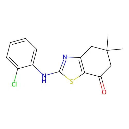 2-((2-chlorophenyl)amino)-5,5-dimethyl-5,6-dihydrobenzo[d]thiazol-7(4H)-one structure