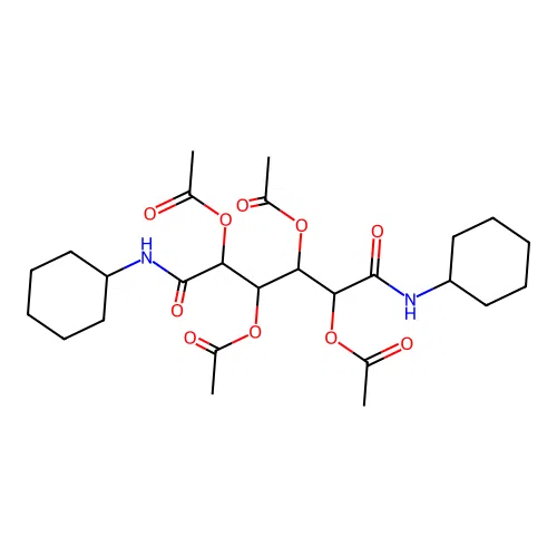 1,6-Bis(cyclohexylamino)-1,6-dioxohexane-2,3,4,5-tetrayl tetraacetate structure
