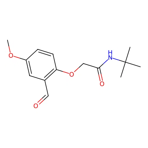 N-tert-butyl-2-(2-formyl-4-methoxyphenoxy)acetamide structure