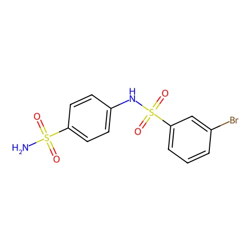 3-bromo-N-(4-sulfamoylphenyl)benzenesulfonamide structure