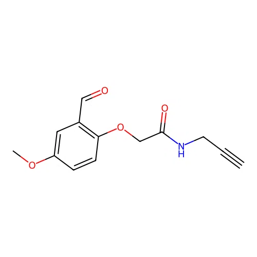 2-(2-formyl-4-methoxyphenoxy)-N-prop-2-ynylacetamide structure