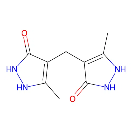 4-[(3-hydroxy-5-methyl-1H-pyrazol-4-yl)methyl]-5-methyl-1H-pyrazol-3-ol structure