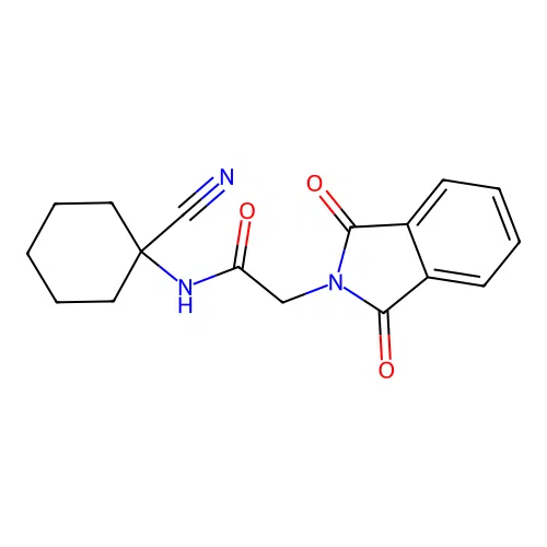 N-(1-cyanocyclohexyl)-2-(1,3-dioxoisoindol-2-yl)acetamide structure