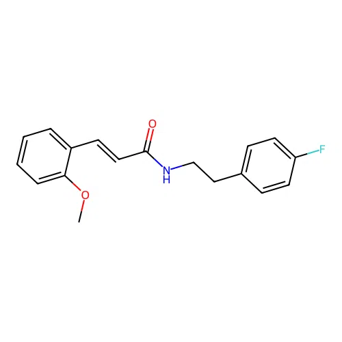 (E)-N-[2-(4-fluorophenyl)ethyl]-3-(2-methoxyphenyl)prop-2-enamide structure