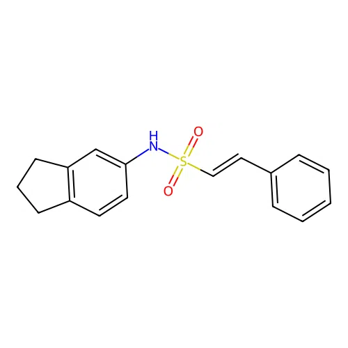 N-(2,3-dihydro-1H-inden-5-yl)-2-phenylethene-1-sulfonamide structure
