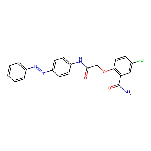 Benzamide, 5-chloro-2-[2-oxo-2-[[4-(2-phenyldiazenyl)phenyl]amino]ethoxy]- structure