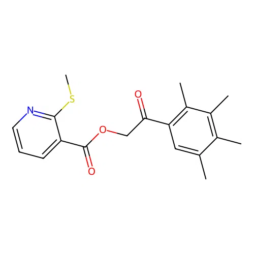 [2-oxo-2-(2,3,4,5-tetramethylphenyl)ethyl] 2-methylsulfanylpyridine-3-carboxylate structure
