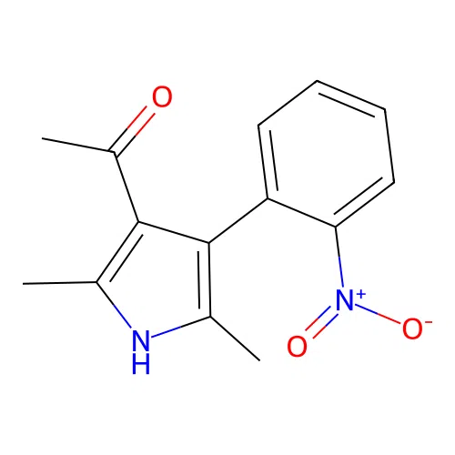 1-[2,5-dimethyl-4-(2-nitrophenyl)-1H-pyrrol-3-yl]ethanone structure