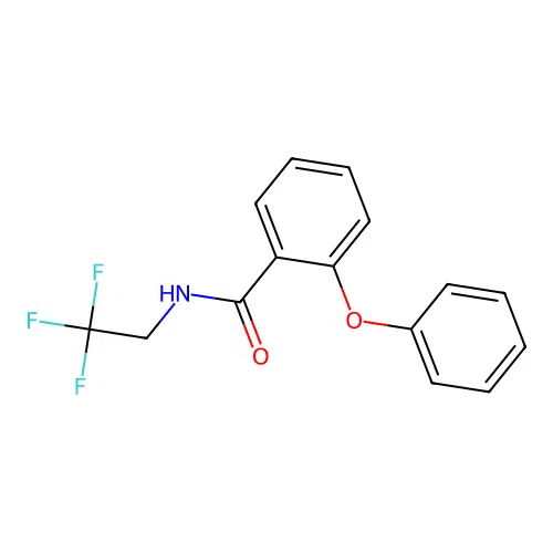 2-phenoxy-N-(2,2,2-trifluoroethyl)benzamide structure