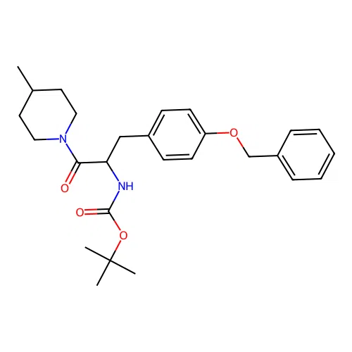 tert-butyl (3-(4-(benzyloxy)phenyl)-1-(4-methylpiperidin-1-yl)-1-oxopropan-2-yl)carbamate structure