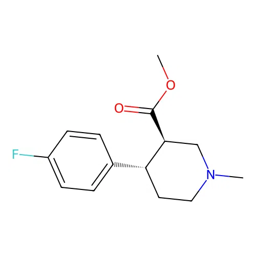 4R-(4-Fluoro-phenyl)-1-methyl-piperidine-3S-carboxylic acid methyl ester structure