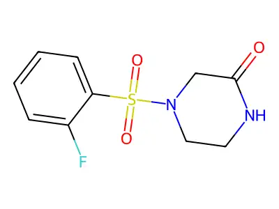 4-((2-Fluorophenyl)sulfonyl)piperazin-2-one structure