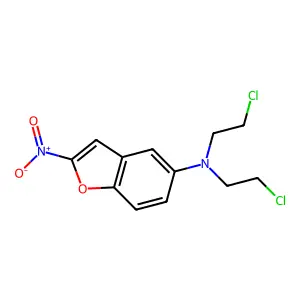 5-Benzofuranamine, N,N-bis(2-chloroethyl)-2-nitro- structure