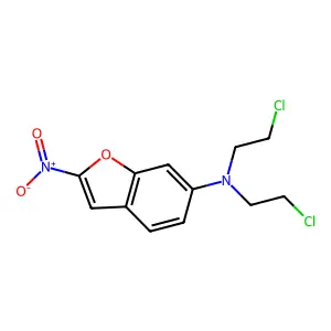 6-Benzofuranamine, N,N-bis(2-chloroethyl)-2-nitro- structure