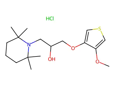1-Piperidineethanol, alpha-(((4-methoxy-3-thienyl)oxy)methyl)-2,2,6,6-tetramethyl-, hydrochloride structure