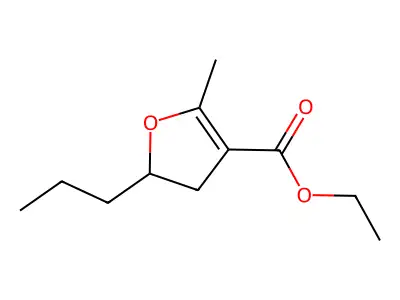 3-Furancarboxylic acid, 4,5-dihydro-2-methyl-5-propyl-, ethyl ester structure