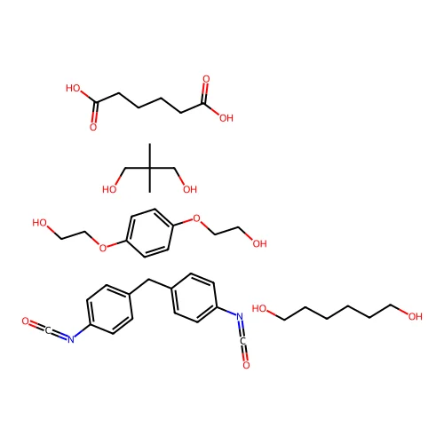 2,2-dimethylpropane-1,3-diol;hexanedioic acid;hexane-1,6-diol;2-[4-(2-hydroxyethoxy)phenoxy]ethanol;1-isocyanato-4-[(4-isocyanatophenyl)methyl]benzene structure