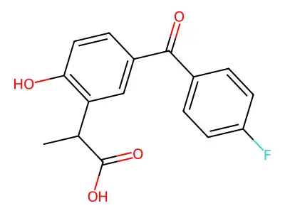 Benzeneacetic acid, 5-(4-fluorobenzoyl)-2-hydroxy-alpha-methyl- structure