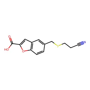 5-[(2-Cyanoethylthio)methyl]-2-benzofurancarboxylic acid structure