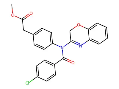 Benzeneacetic acid, 4-(2H-1,4-benzoxazin-3-yl(4-chlorobenzoyl)amino)-, methyl ester structure