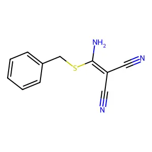 2-[Amino(benzylsulfanyl)methylidene]propanedinitrile structure
