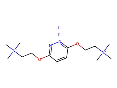 Ammonium, (3,6-pyridazinediylbis(oxyethylene))bis(trimethyl-, diiodide structure