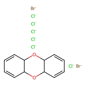 Dibromohexachlorodibenzo(b,e)(1,4)dioxin structure