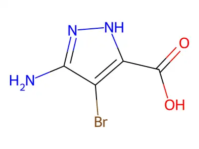 3-amino-4-bromo-1H-pyrazole-5-carboxylic acid structure