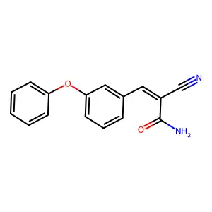 2-Cyano-3-(3-phenoxyphenyl)acrylamide structure