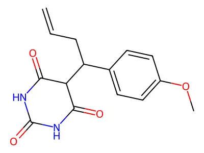 2,4,6(1H,3H,5H)-Pyrimidinetrione, 5-(1-(4-methoxyphenyl)-3-butenyl)- structure