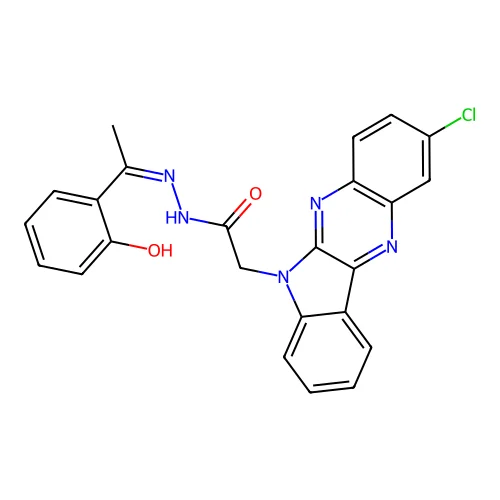 2-Chloro-6H-indolo(2,3-b)quinoxaline-6-acetic acid (1-(2-hydroxyphenyl )ethylidene)hydrazide structure