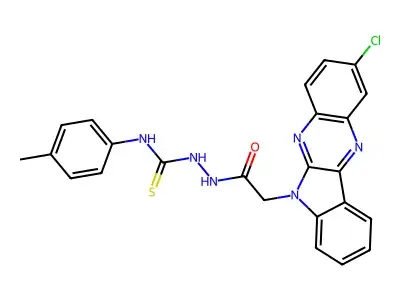 6H-Indolo(2,3-b)quinoxaline-6-acetic acid, 2-chloro-, 2-(((4-methylphenyl)amino)thioxomethyl)hydrazide structure