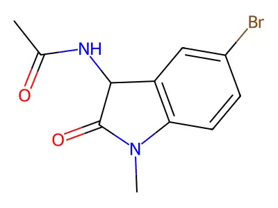 N-(5-bromo-1-methyl-2-oxo-3H-indol-3-yl)acetamide structure