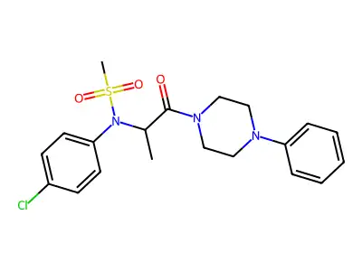 N-(4-chlorophenyl)-N-[1-oxo-1-(4-phenylpiperazin-1-yl)propan-2-yl]methanesulfonamide structure