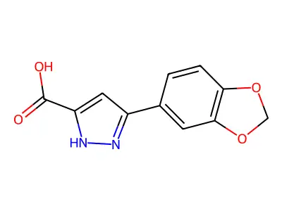 3-(1,3-benzodioxol-5-yl)-1H-pyrazole-5-carboxylic acid structure