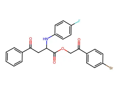 2-(4-Bromophenyl)-2-oxoethyl 2-[(4-fluorophenyl)amino]-4-oxo-4-phenylbutanoate structure