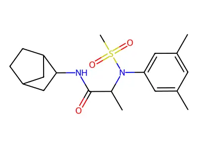 N-(3-bicyclo[2.2.1]heptanyl)-2-(3,5-dimethyl-N-methylsulfonylanilino)propanamide structure
