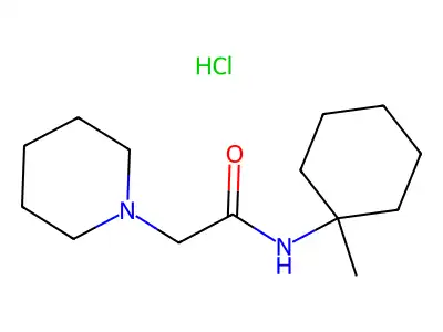 1-Piperidineacetamide, N-(1-methylcyclohexyl)-, hydrochloride structure