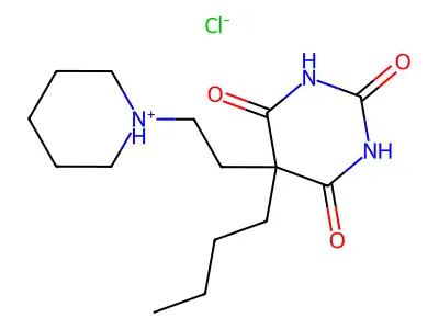 Barbituric acid, 5-butyl-5-(2-piperidinoethyl)-, hydrochloride structure