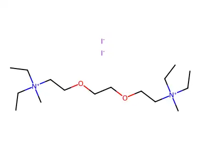 Ammonium, (ethylenebis(oxyethylene))bis(diethylmethyl-, diiodide structure
