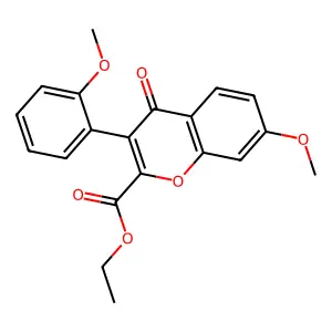 Ethyl 7-methoxy-3-(2-methoxyphenyl)-4-oxochromene-2-carboxylate structure