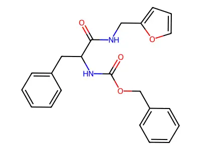 Phenylmethyl N-[2-[(2-furanylmethyl)amino]-2-oxo-1-(phenylmethyl)ethyl]carbamate structure