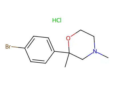 Morpholine, 2-(4-bromophenyl)-2,4-dimethyl-, hydrochloride structure