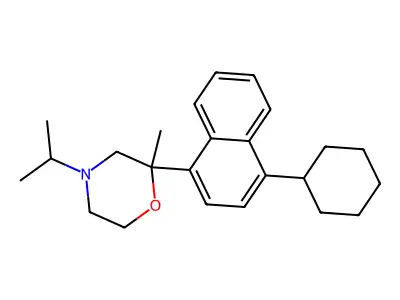 2-(4-Cyclohexylnaphthalen-1-yl)-2-methyl-4-(propan-2-yl)morpholine structure